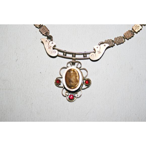 Gorgeous Victorian Gold Filled Cameo Book Chain Necklace